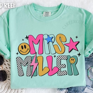 Personalized Teacher Name Shirt, Custom Teacher Tshirt, Back to School Teacher Team Shirts, Retro Comfort Colors® Teach T-shirt
