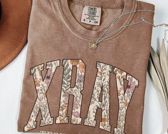 Xray Tech Shirt, Comfort Colors® Xray Tech Shirt, Boho Floral X-Ray Technologist Tee, Radiology Grad Gift, Medical Imaging Tech Week Gift