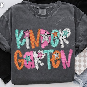Kindergarten Teacher Shirt, Comfort Colors® Kindergarten Shirt, Kinder Crew, Kinder Garten Teacher Back to School Shirts, Pre-K Teacher