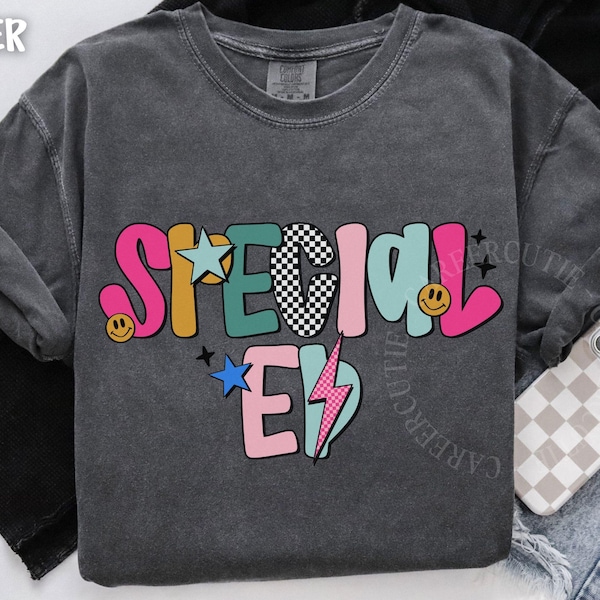 Special Ed Shirt, Comfort Colors® Special Education Tshirt, Retro Checkered Teacher Shirt, Back to School Tee for Special Ed Teachers