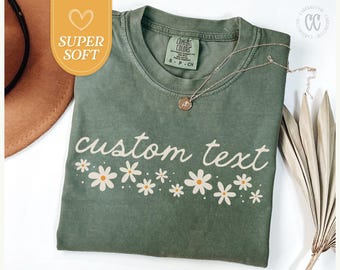 Custom Daisy Shirt, Personalized Spring Apparel, Gift for Her - Tshirt OR Long Sleeve OR Sweatshirt - C2604