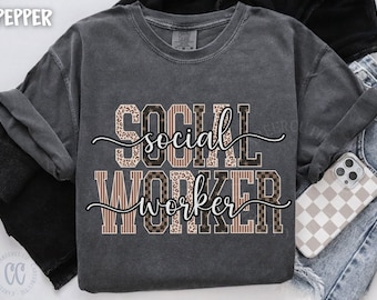 Camisa de trabajador social, colores cómodos, camiseta MSW CC25025