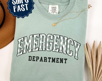 Comfort Colors® Emergency Department Shirt, Retro ER Nurse Shirt, Emergency Medicine, Emergency Room Nurse Gift, RN Shirt, Registered Nurse