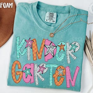 Kindergarten Teacher Shirt, Comfort Colors® Kindergarten Shirt, Kinder Crew, Kinder Garten Teacher Back to School Shirts, Pre-K Teacher