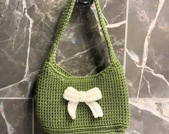 Coquette Crochet Bow Shoulder Bag