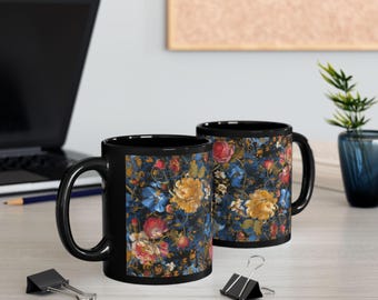 ルネッサンス フローラル マグ | アンティーク ボタニカル コーヒー カップ | ヴィンテージ ティー マグ | 美術史ギフト | フローラル ラバーズ マグ