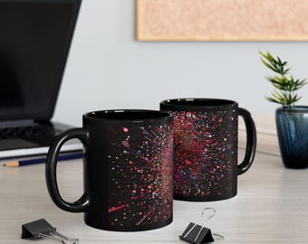 粒子爆発マグ | 抽象アートマグ | カラフルなコーヒーカップ | 鮮やかなティーマグ | 科学ギフト