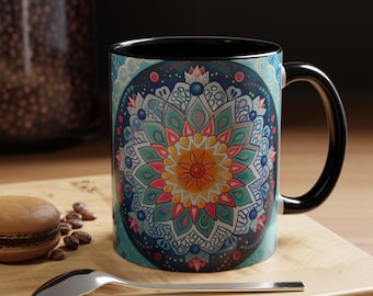 Bohemian Mandala Mug | Colorful Coffee Mug | Boho Tea Cup | Unique Kitchen Gift