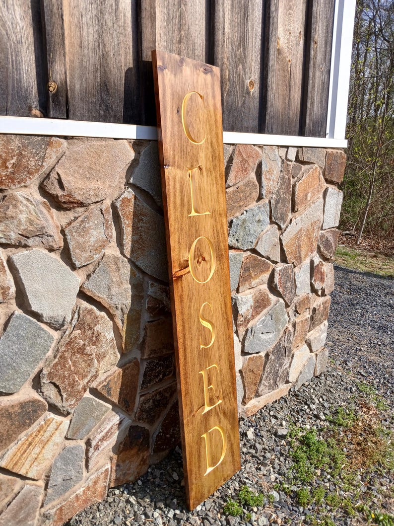 Old Rustic Closed Sign Open/closed Carved Wood Sign - Etsy