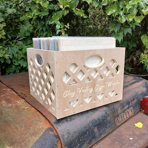 Personizable Wood 12&quot; Vinyl Record Storage Milk Crates - Unassembled Kits