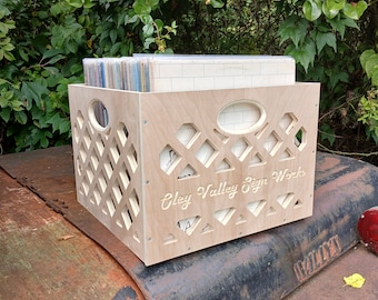 Personizable Wood 12" Vinyl Record Storage Milk Crates - Unassembled Kits