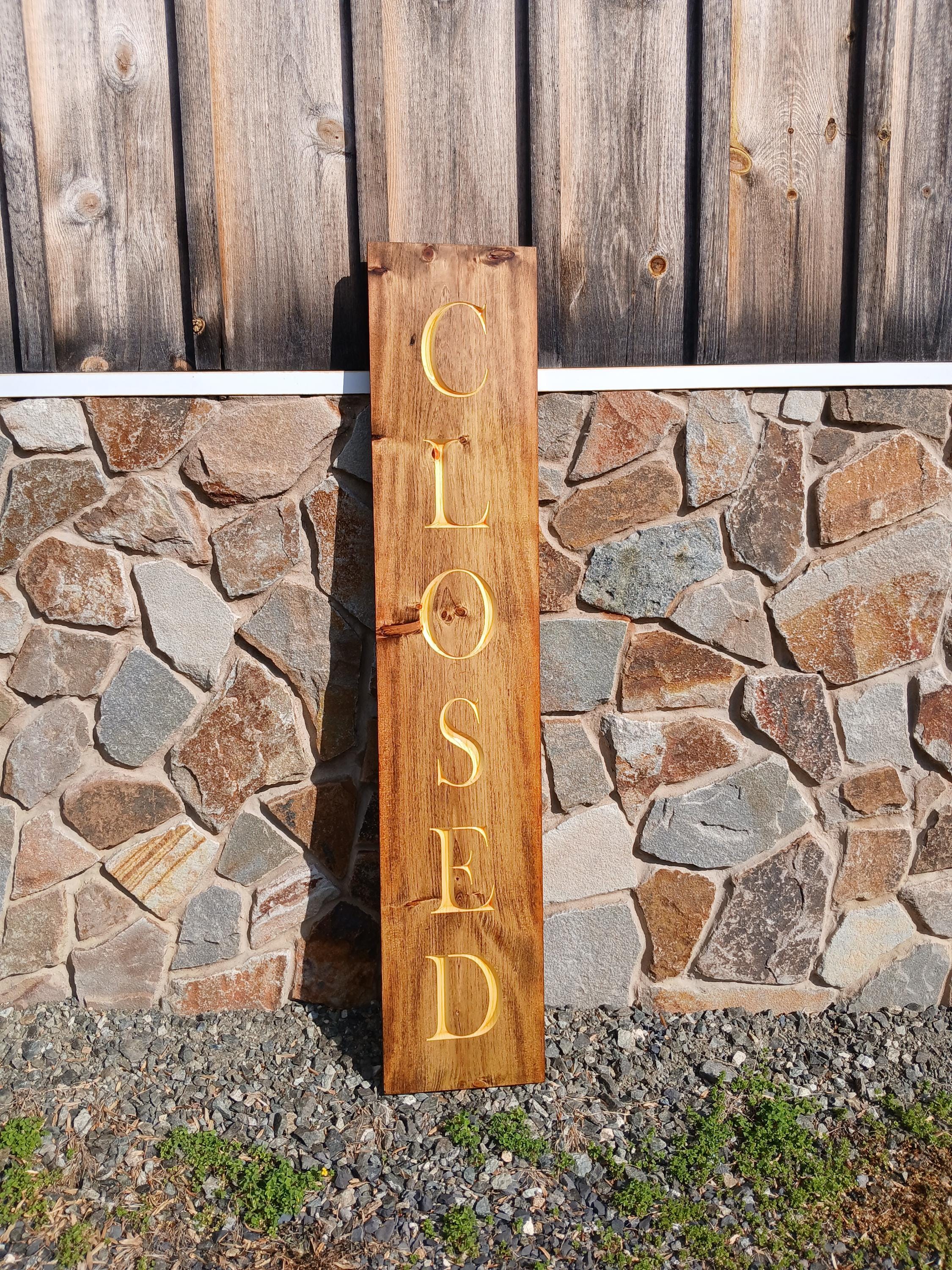 Old Rustic Closed Sign Open/closed Carved Wood Sign - Etsy