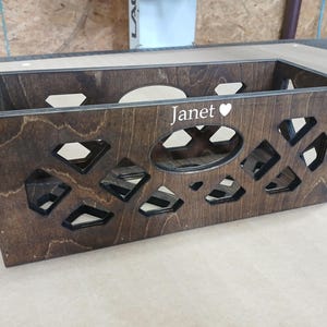 Personizable Wood CD Storage Crate Lettering with stain