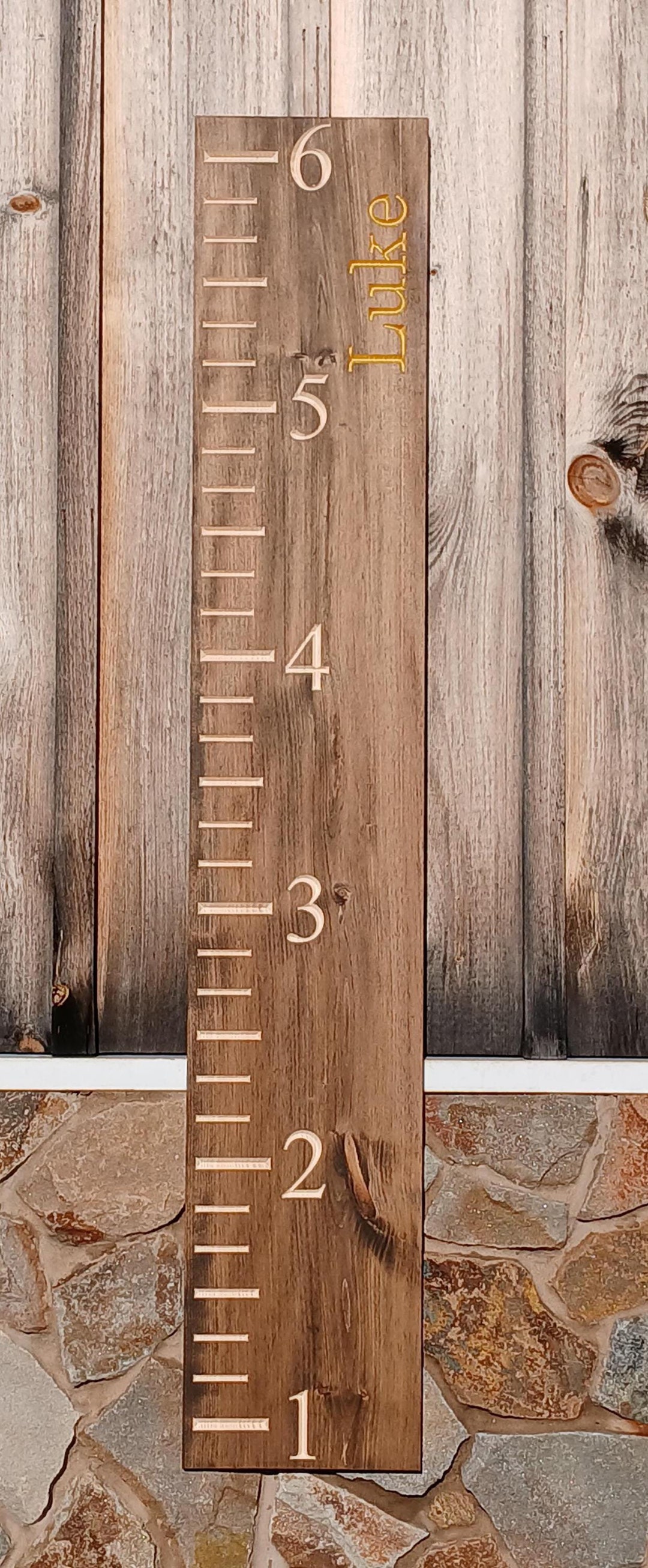 Standing Wall Ruler Personizable Children's Height Wall Ruler Carved Wood - Etsy