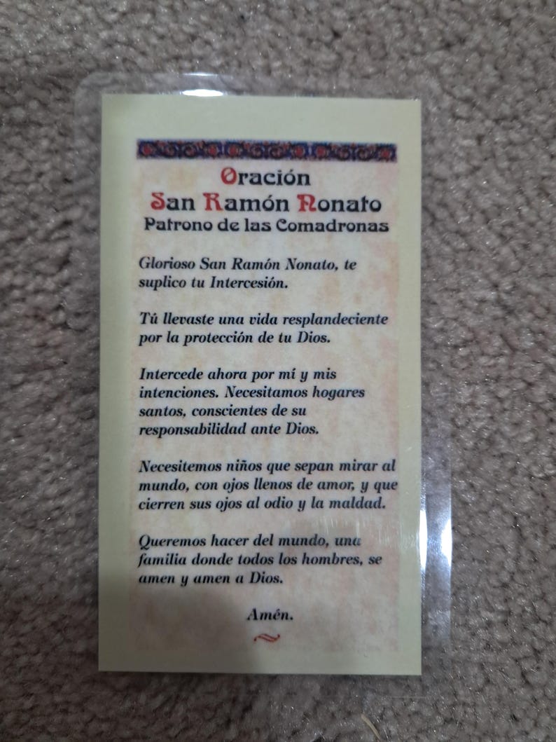 St Ramon Prayer Work FIXED San Ramon Nonnatus Prayer Card, Protection Against Gossip - Etsy