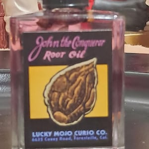Genuine Lucky Mojo High John the Conqueror Root Oil; Used in Hoodoo to draw gambling luck and to increase courage. Use to gain control