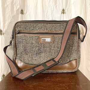1980s American Tourister Tweed Shoulder Bag, Carry On Luggage