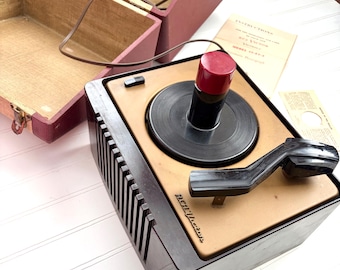 Vintage RCA Victor Victrola Record Player, Midcentury Electric Automatic Phonograph, 45 RPM