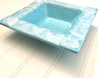 Vintage 1960s Turquoise Blue California Pottery Ashtray