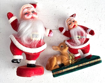 ヴィンテージ クリスマス サンタ 陶器の置物、ホリデー ホーム