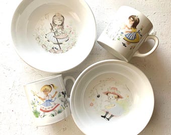 Vintage Mikasa Country Gingham Dinner Plates, Set of Eight, Yellow