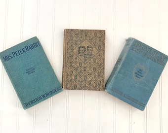 Vintage Books, Mrs Peter Rabbit 1919, Bobby Twins at Snow Lodge 1941, Polly and Eleanor 1922, First Editions, Young Reader Series Books