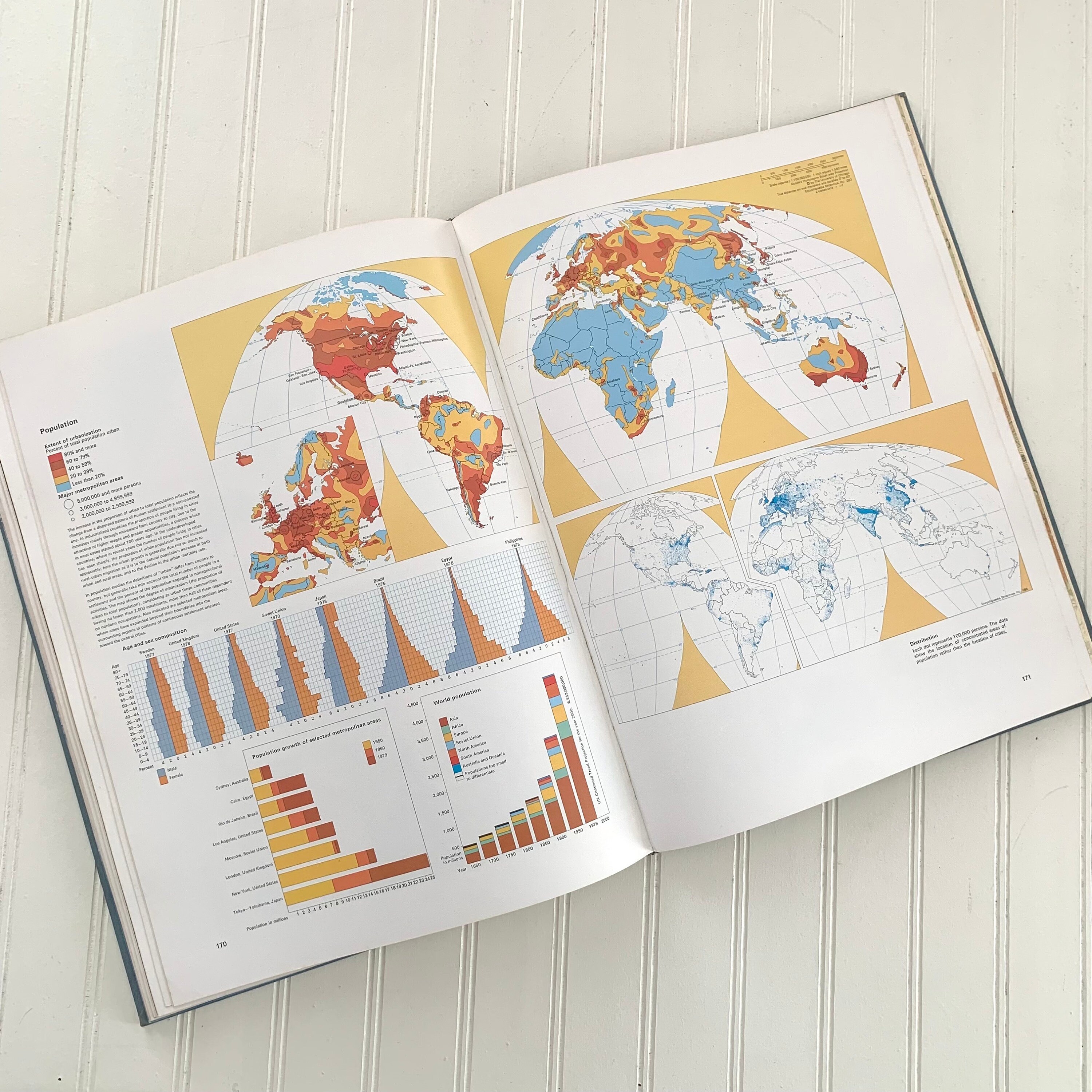 Vintage Reader's Digest Wide World Atlas, 1979 Coffee Table Book