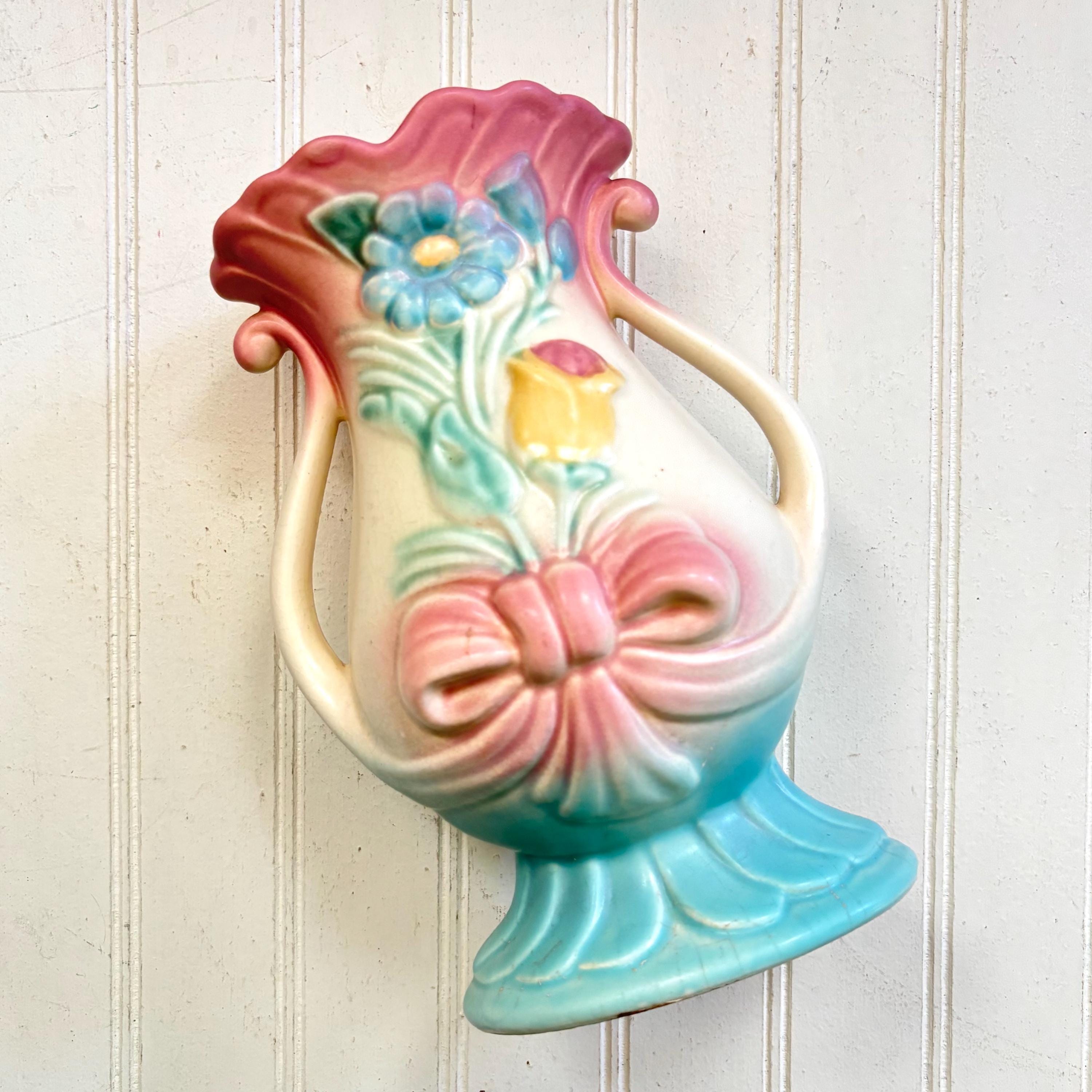 ヴィンテージ ハルアート 陶器 ボウノット 花瓶 ミッドセンチュリー B7