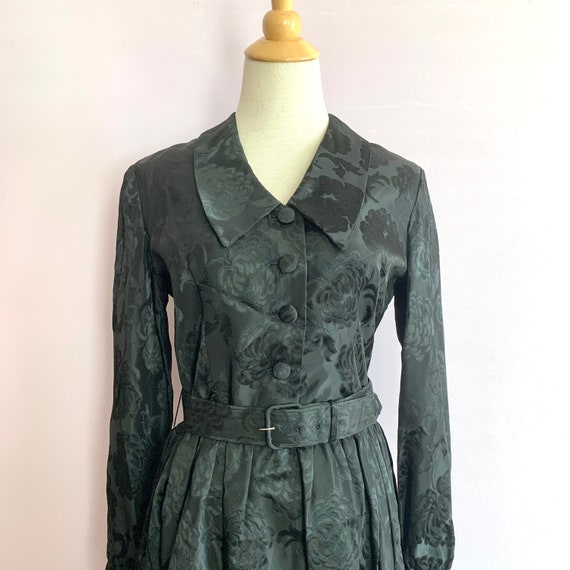 Size Medium Vintage Midcentury Black Dress, Shirt… - image 4