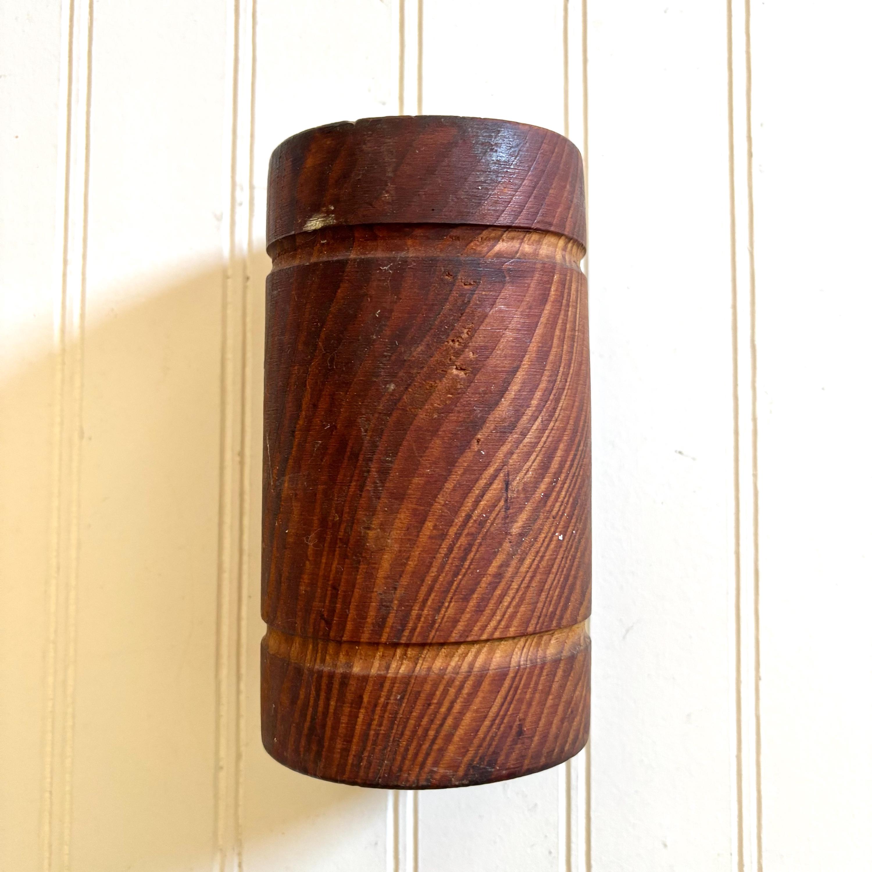 Handmade Wood Canister, Hand Carved Pencil & Brush Holder