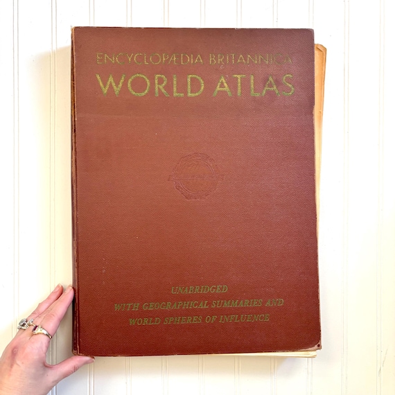 【世界地図】Britannica International Atlas Vintage 1949 World Atlas Book, Encyclopedia Britannica With