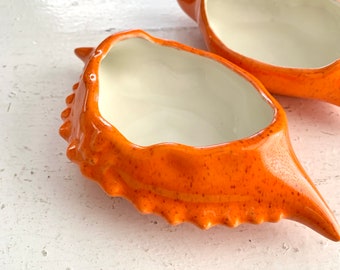 Vintage Orange Crab Shape Serving Dishes, Midcentury Darlings, Seafood Dishes, Deviled Crab, Orange Splatter Paint, Happy Kitchen