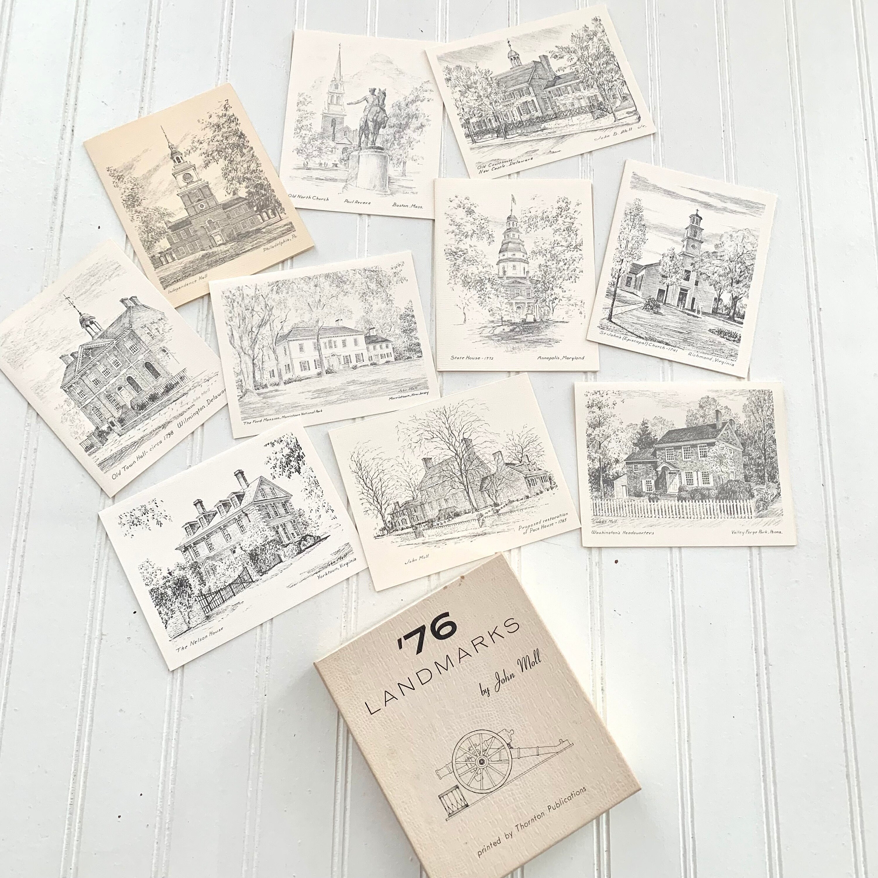 Vintage Blank Greeting Cards '76 Landmarks by John Moll - Etsy