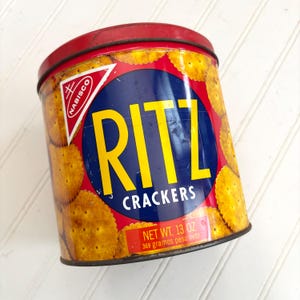 Vintage Nabisco Ritz Crackers Tin, 1977 Advertising Decor