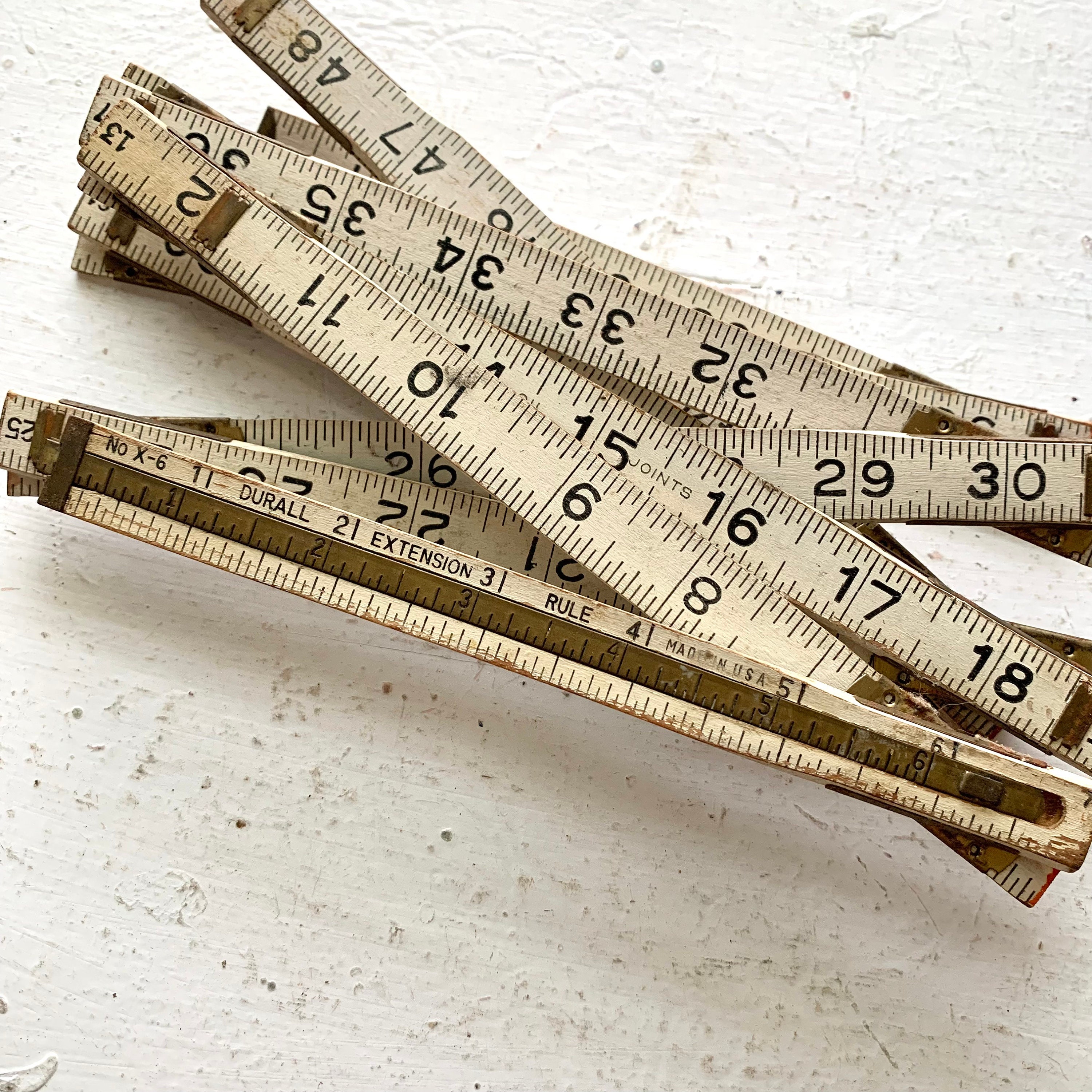 Vintage Six Foot Folding Magnetic Ruler 