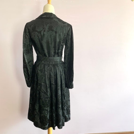Size Medium Vintage Midcentury Black Dress, Shirt… - image 8