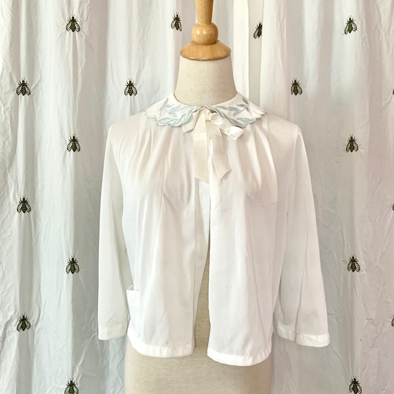 Size Medium Vintage 1950s Stella Fagin Bed Jacket… - image 1