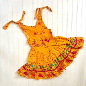 Size 8 Vintage Girls Summer Dress, Abrivado French, 100% Cotton, Orange  Pink Floral, Full Skirt, Tie Shoulders, Childrens Clothing Style - Etsy