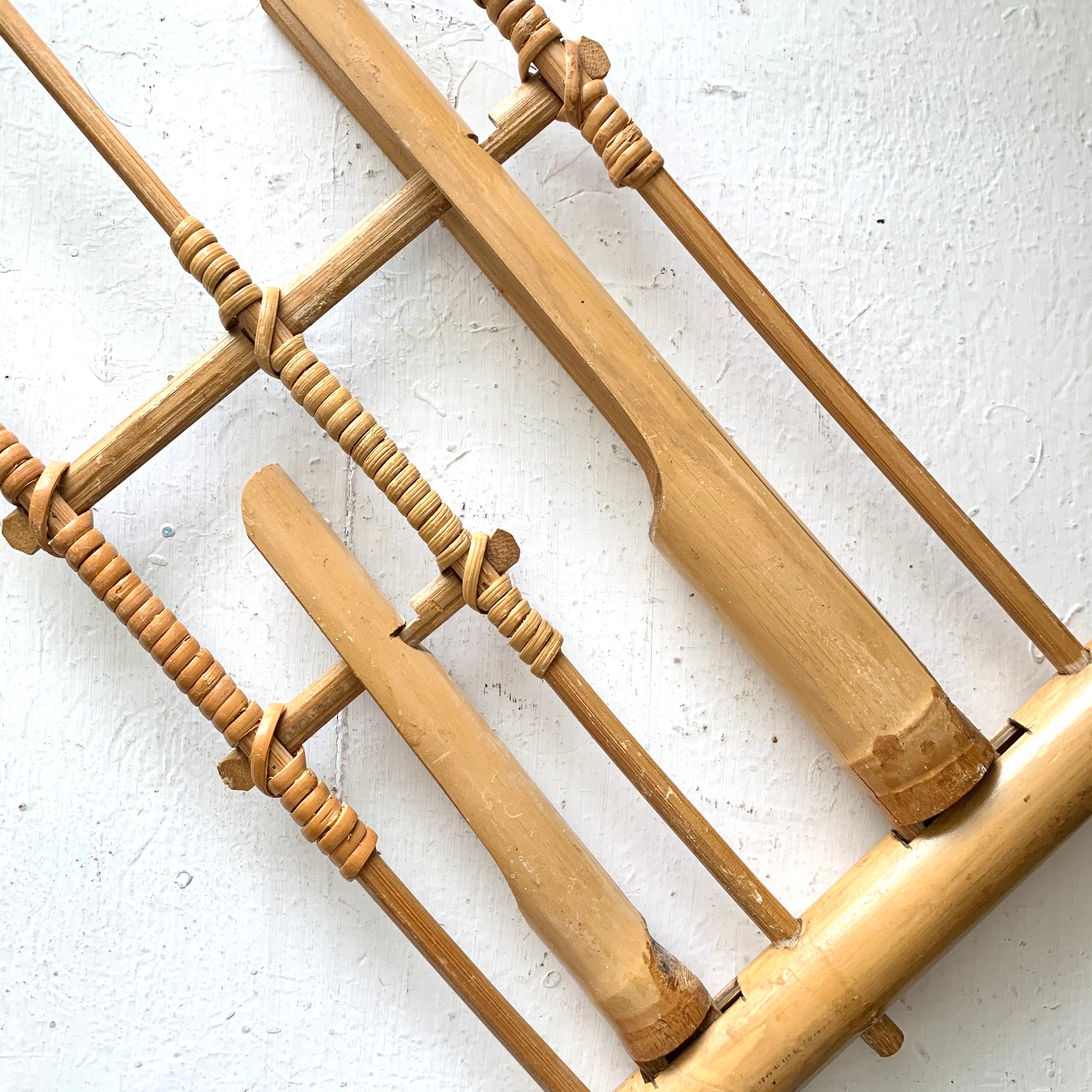 Rattan vintage y campana de viento de bambú patio del jardín | Etsy