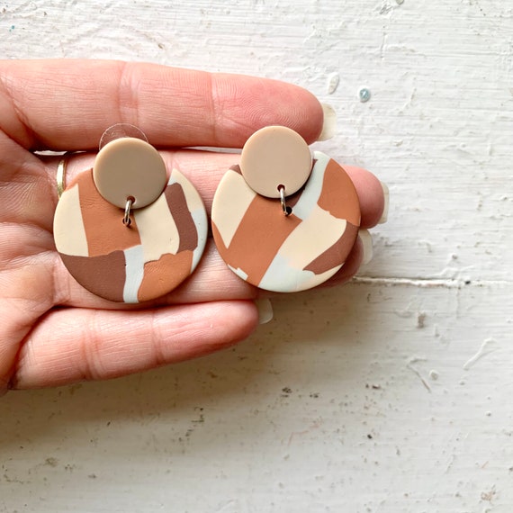 Coffee colour earrings sale