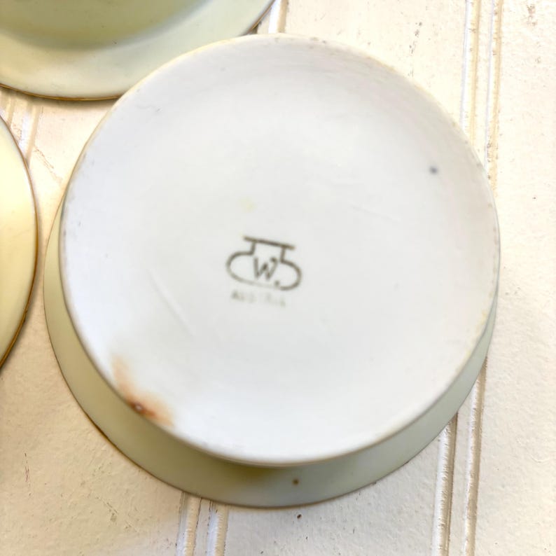 Gold Rim Ramekin Antique Wehinger Porcelain Ramekins, Celery Green, Gold Rim, Set of 3 ...