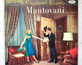 Vintage Continental Encores Record Album, Mantovani Orchestra, Romantic Instrumental Dinner Music, Vinyl Collection, Wall Art, London