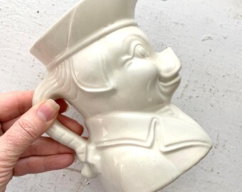 Shawnee Smiley Pig Creamer Pitcher, Ceramic Pottery, Off White, Farmhouse Kitchen, Neutral Home Decor