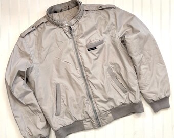 Vintage Members Only Beige Jacket, Size 38, Quilted Lining