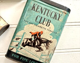 kentucky club tobacco tin Vintage Tin, Equestrian Decor Vintage Tobacco Tin Collection, Bond