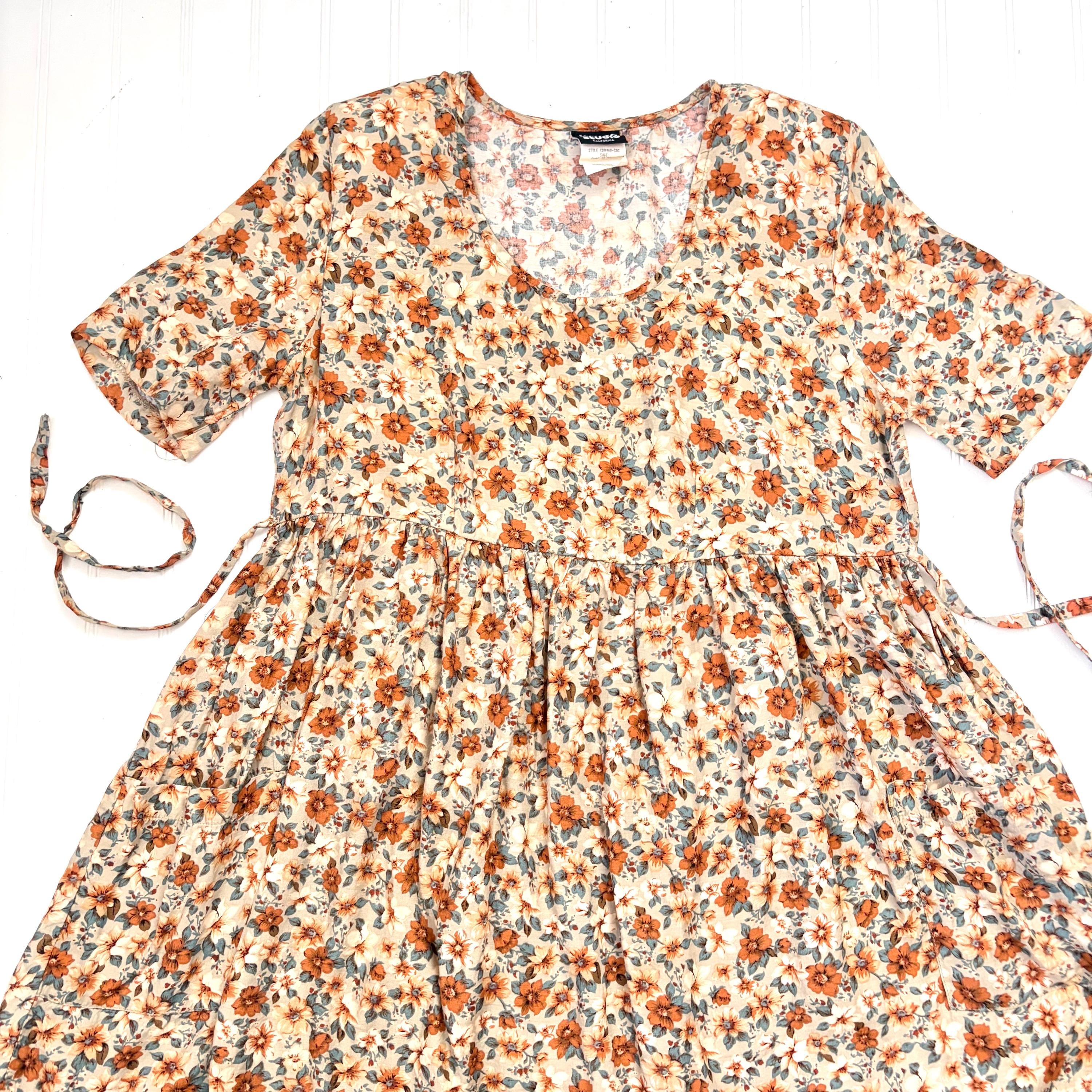 babydoll dress 90s fashion 10 Awesomely Ridiculous 80s Silk Satin SIZE:4 This floral print ruffled