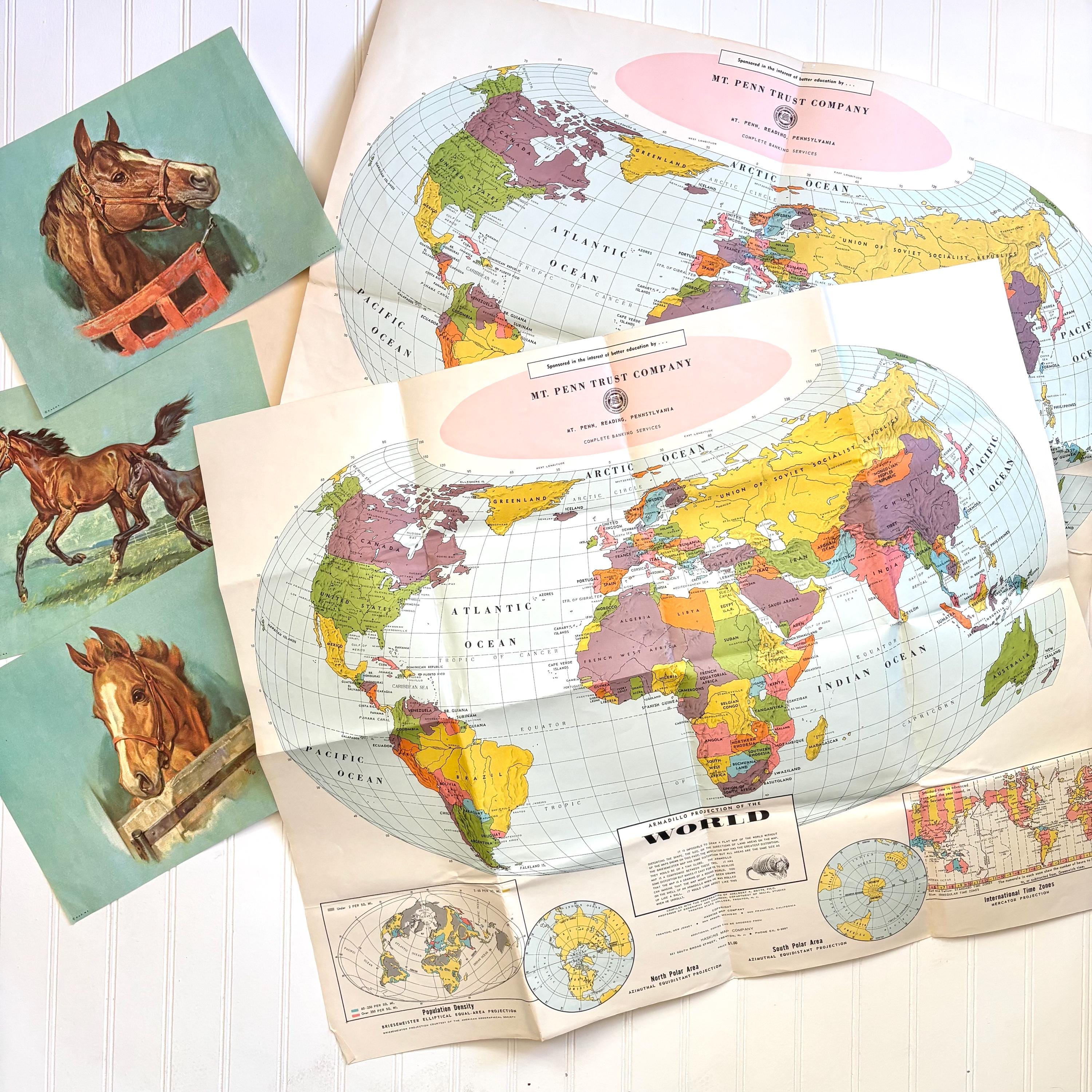 Vintage 1949 World Atlas Book, Encyclopedia Britannica With