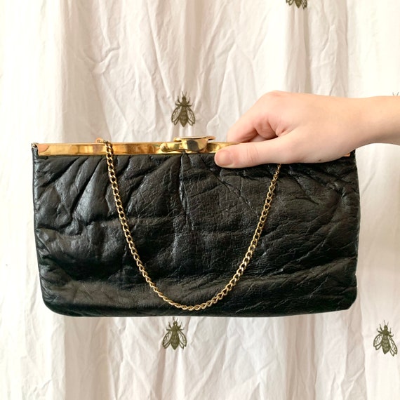 Vintage Genuine Leather Women Clip Bag Luxury Kiss Lock Clutch Purse  Fashion Female Chain Crossbody Bags Small Evening Clutches