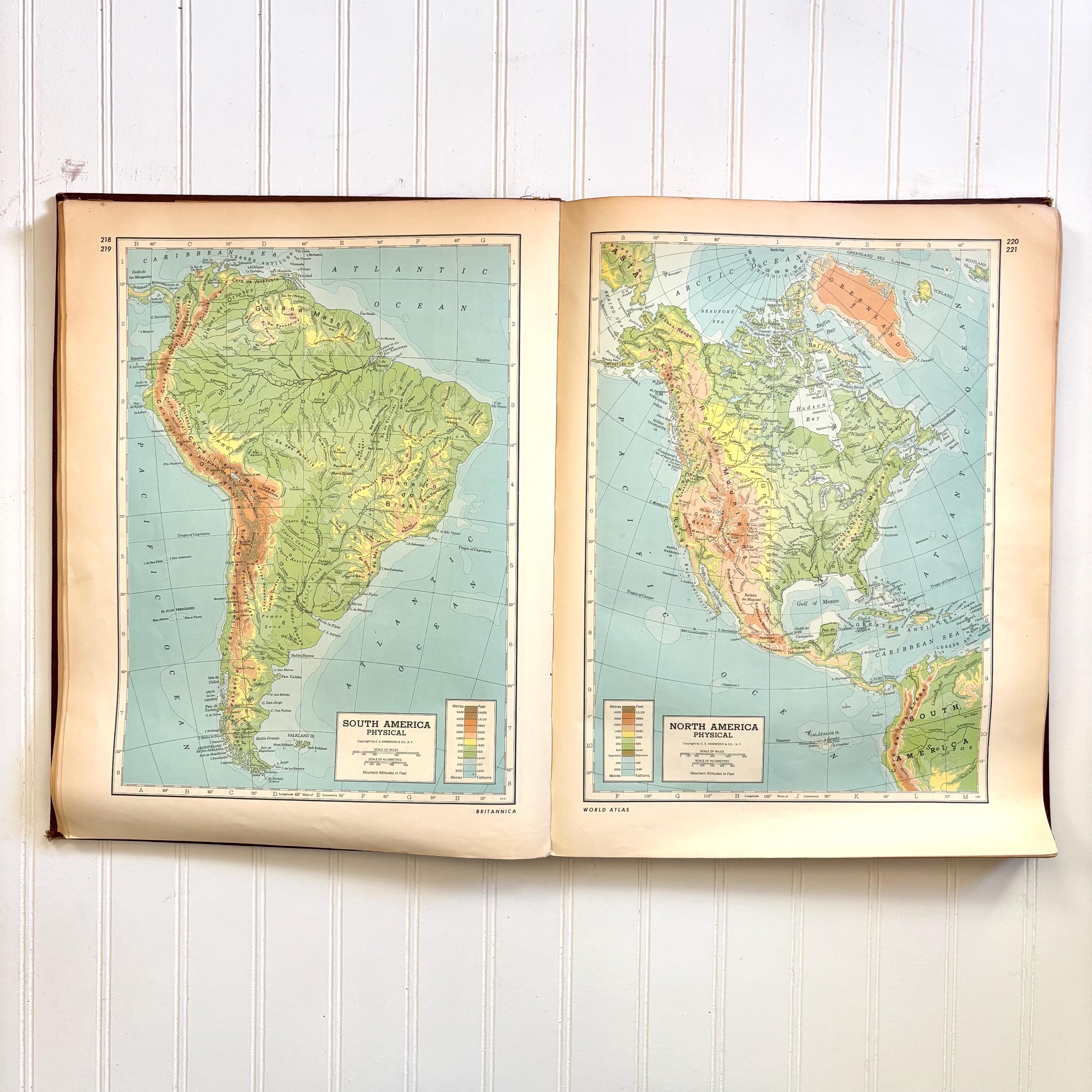 Vintage 1949 World Atlas Book, Encyclopedia Britannica - Etsy