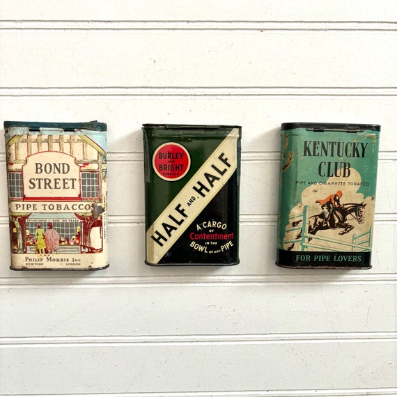 half and half pipe tobacco tin Vintage Tobacco Tin Collection, Bond Street, Half-half, Kentucky Club